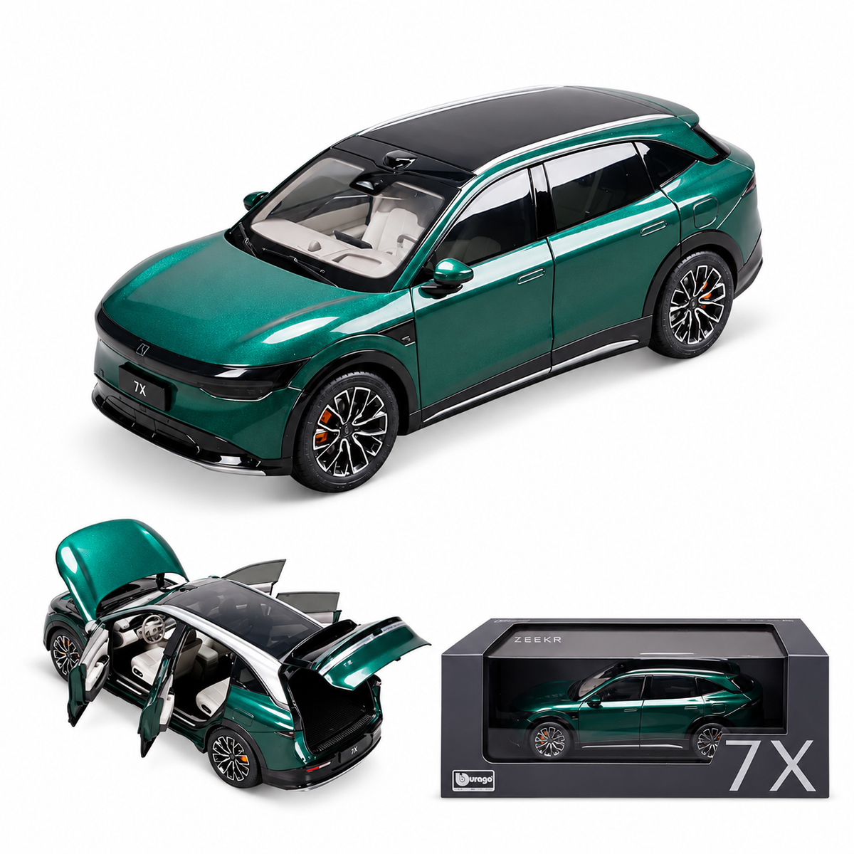 ZEEKR 7X 1:18 Scale Diecast Model Car – Opening Doors, Bonnet & Tailgate