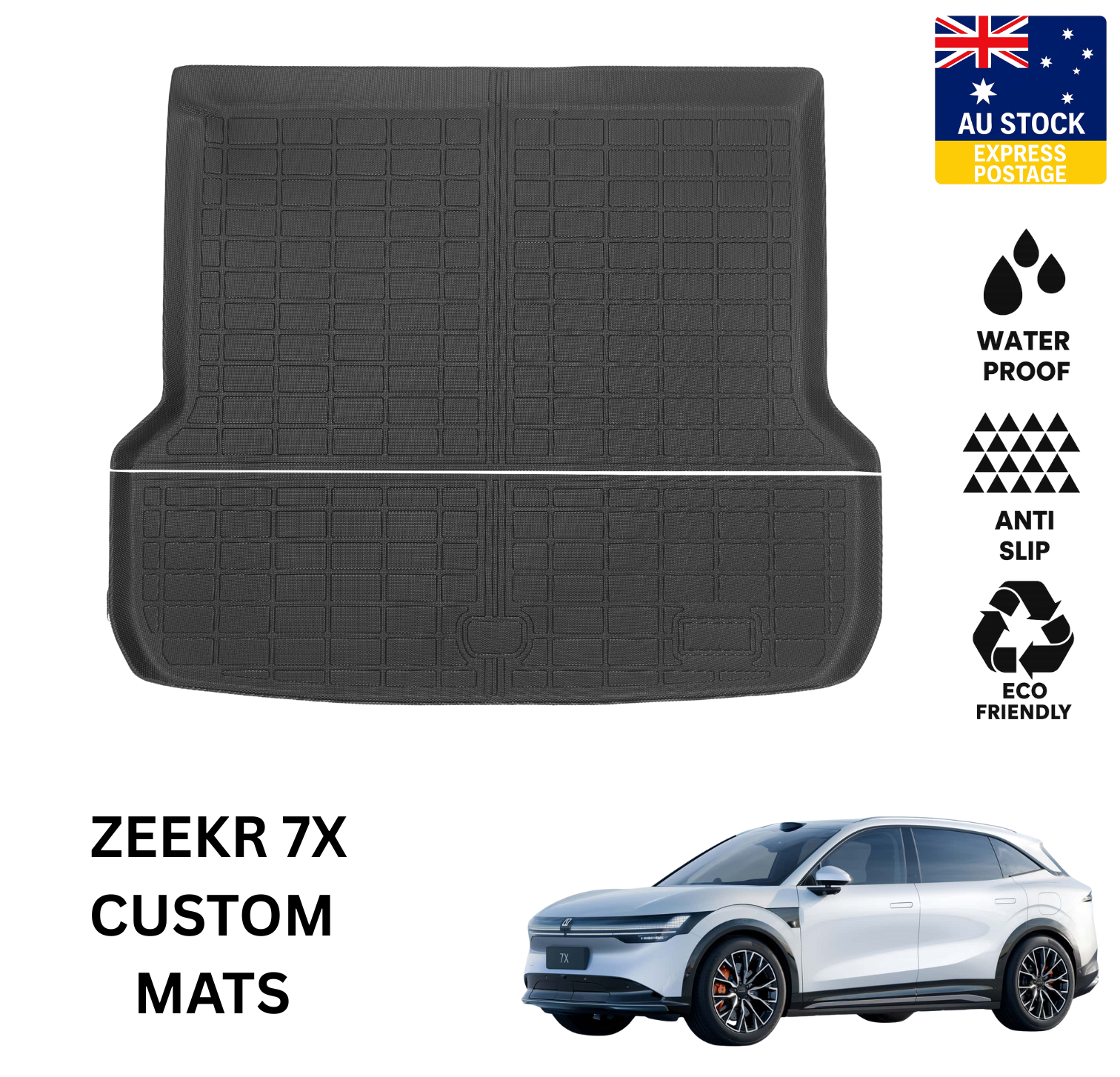 ZEEKR 7X Floor Mats Heavy Duty Boot Mats All-Weather Odorless Rubber Mats
