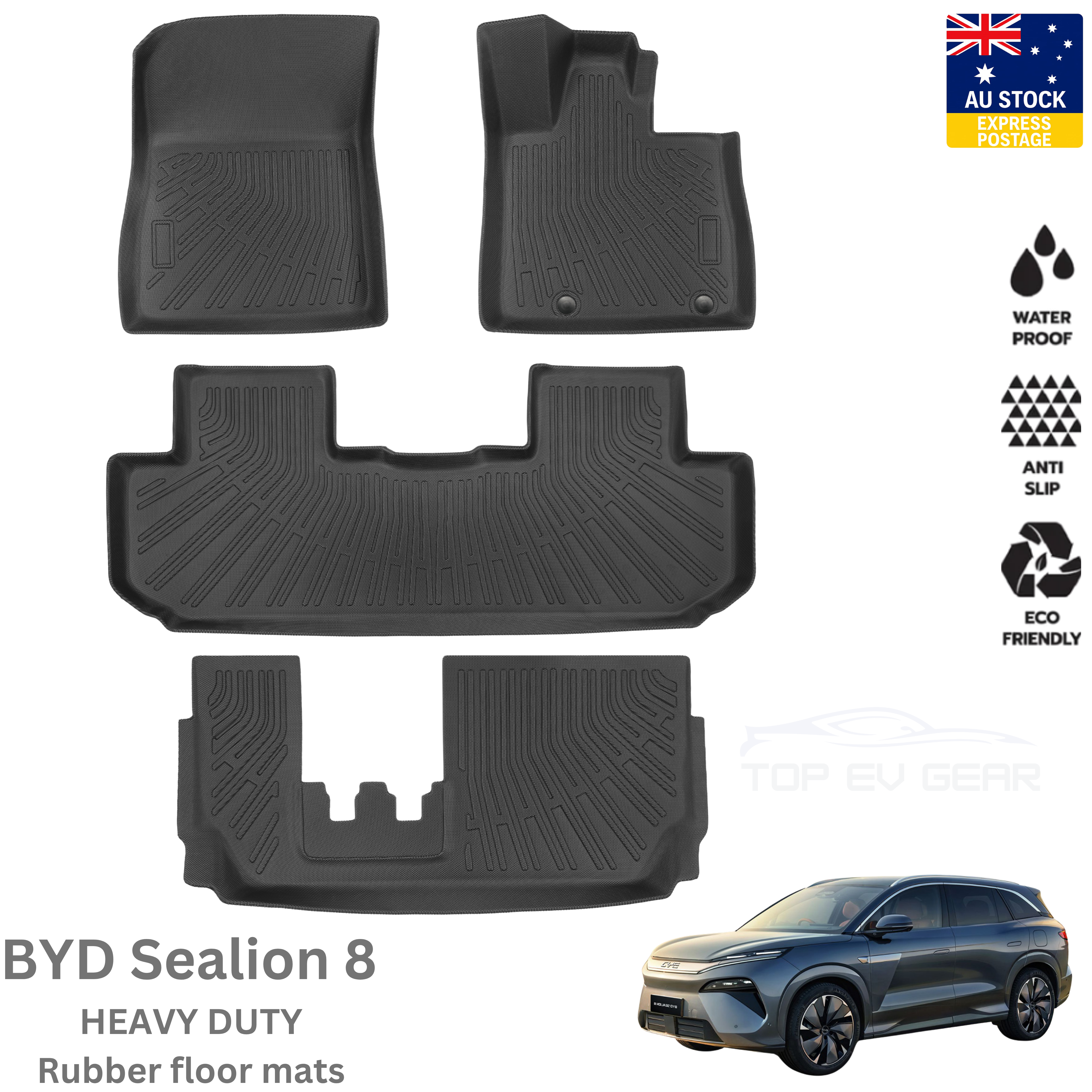 BYD Sealion 8 Custom Fit Floor Mats – Single & Detachable Carpet Layer