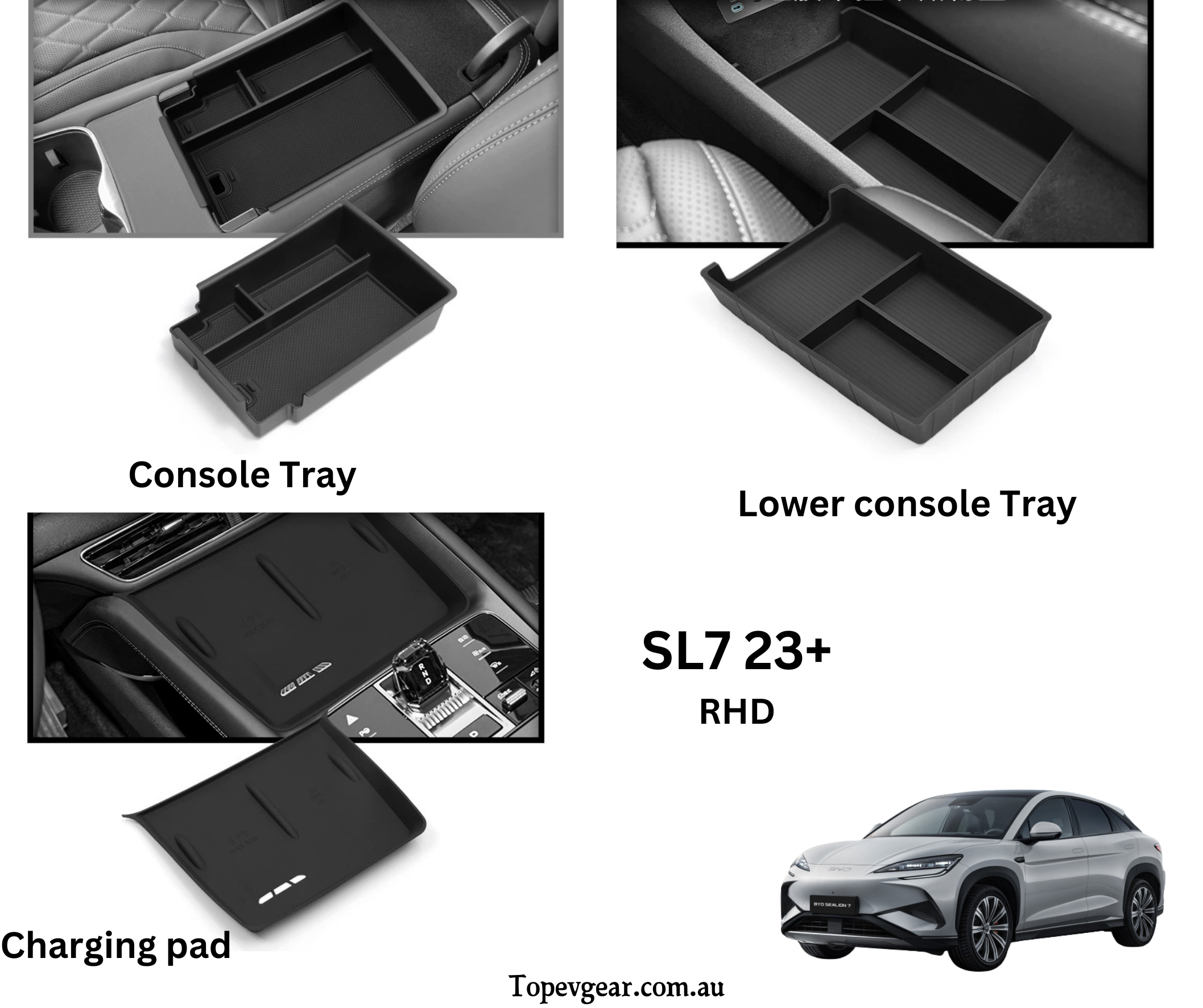 BYD Sealion 7 Console Trays & Charging Dustproof Pad
