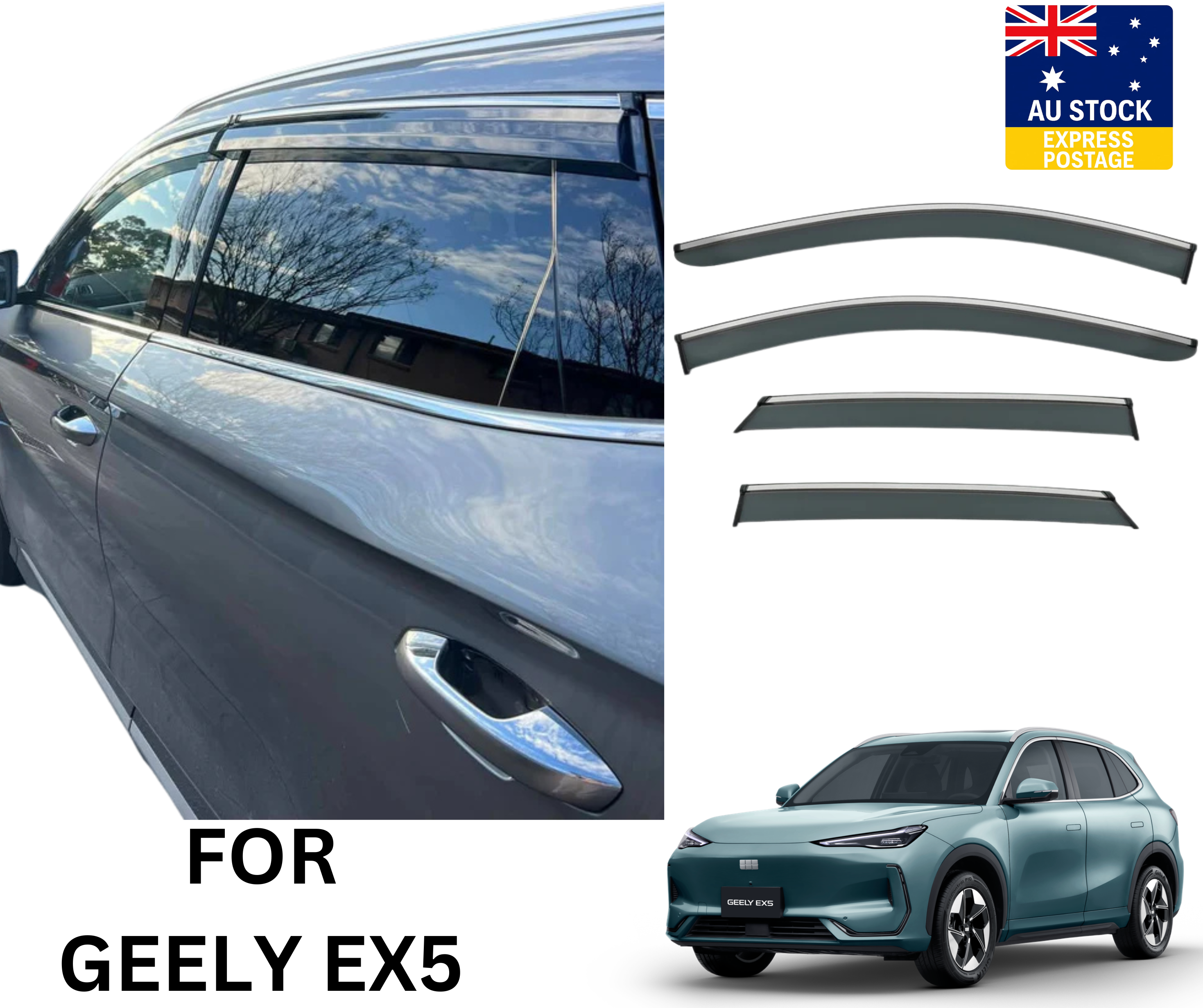 Geely EX5 Rain Visors - Premium Weather Shields (4 Door Set)