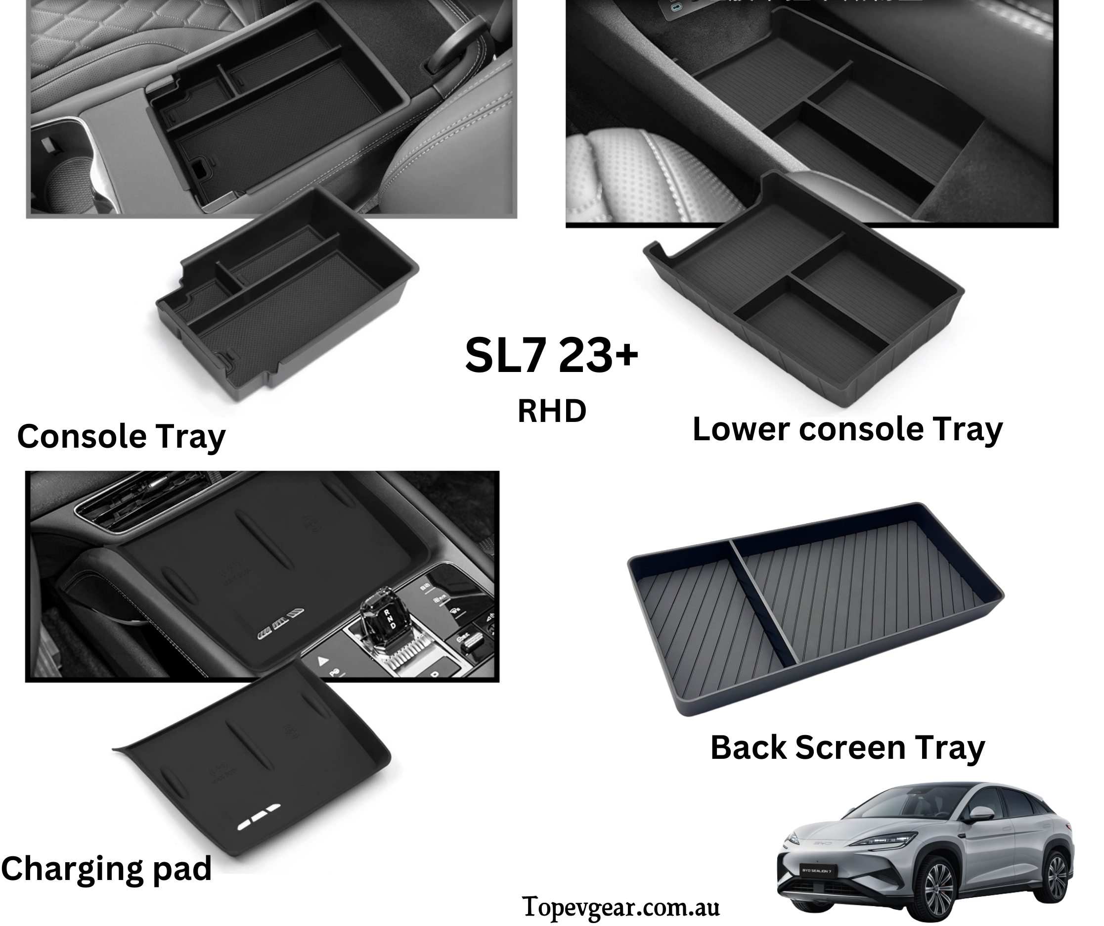 BYD Sealion 7 Console Trays & Charging Dustproof Pad