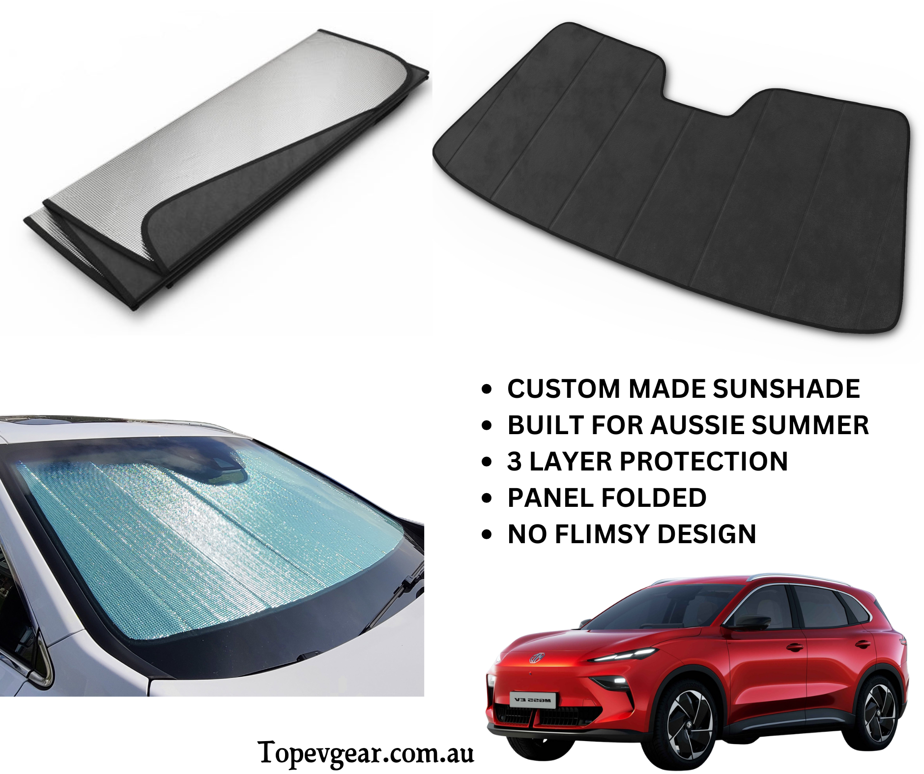 MG S5 EV Front wind shield sunshade - New custom Panel Folded design