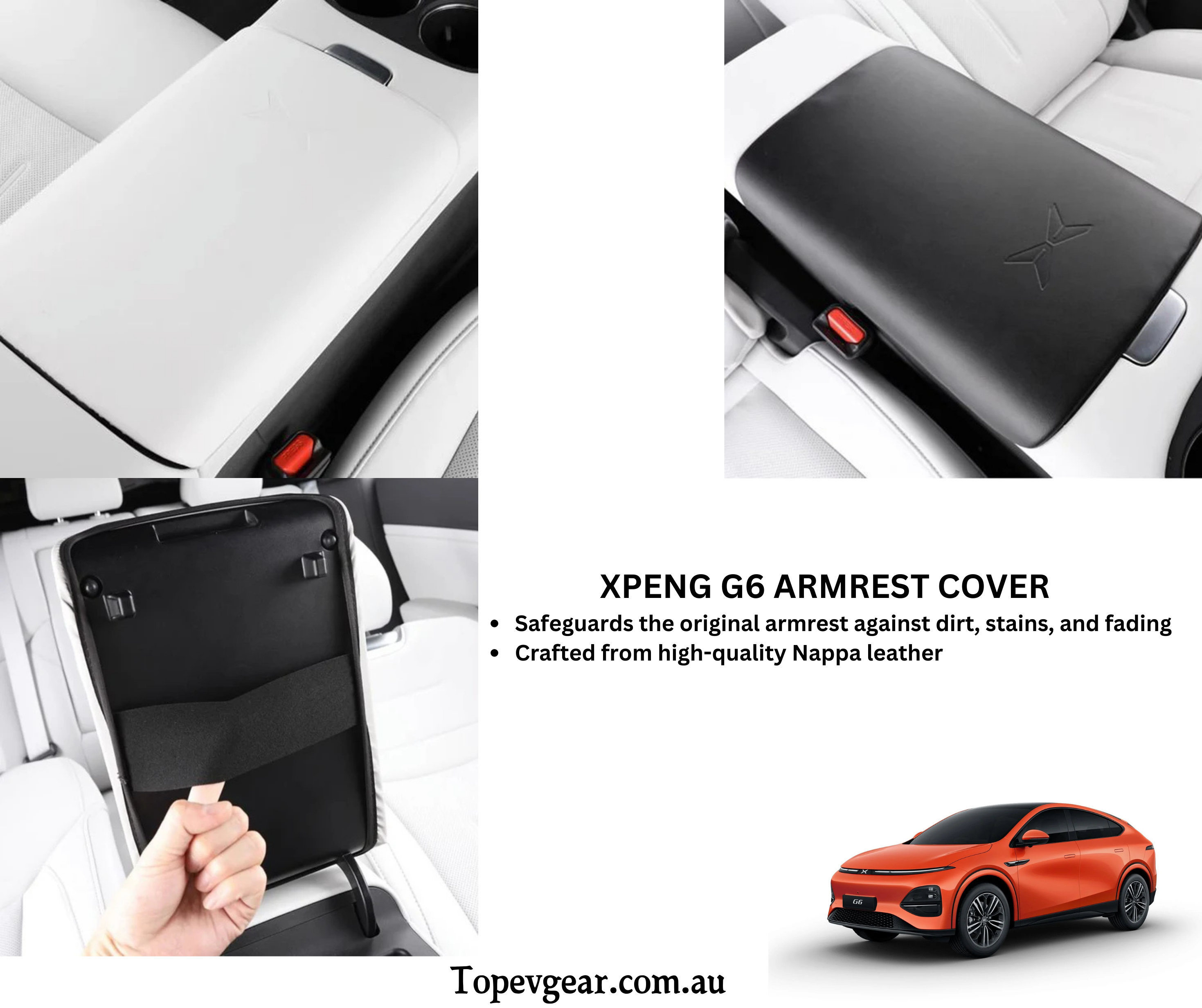 Xpeng G6 Central Armrest Box Cover - Premium Nappa Leather Protective Cover