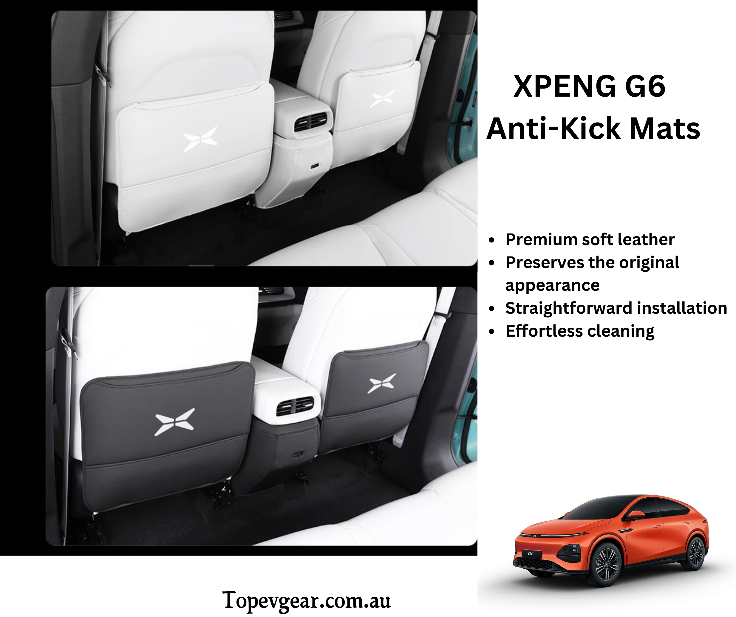 Anti-Kick Pads for Xpeng G6 – Premium Soft Leather