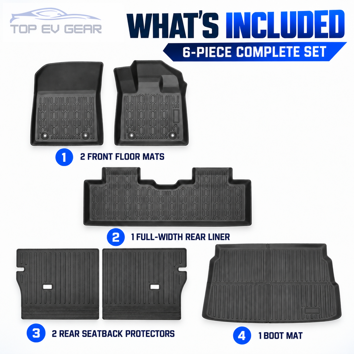 Geely Starray EM-i Floor Mats, Rear Seatback Protectors & Boot Mat – Custom-Fit All-Weather Protection