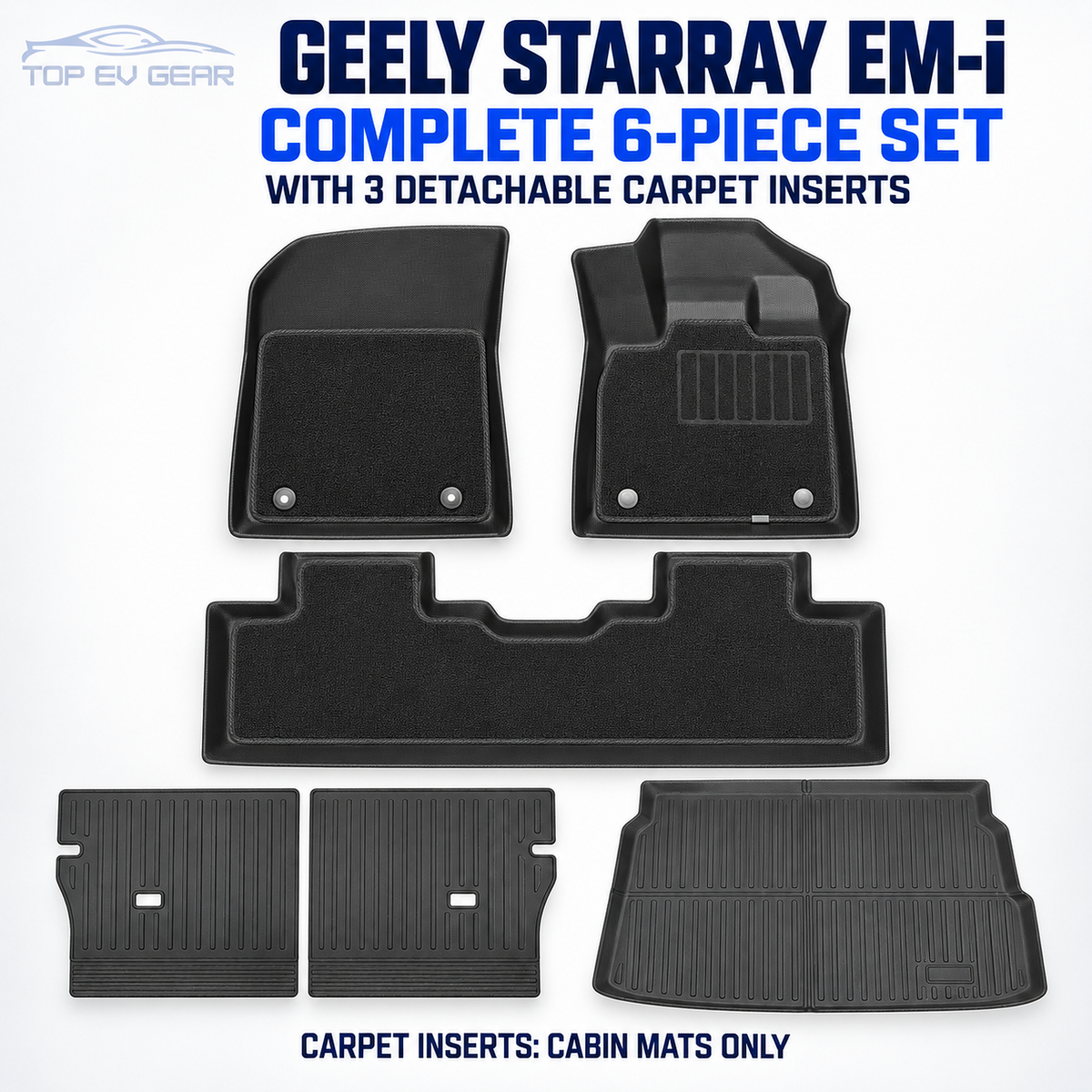 Geely Starray EM-i Floor Mats, Rear Seatback Protectors & Boot Mat – Custom-Fit All-Weather Protection