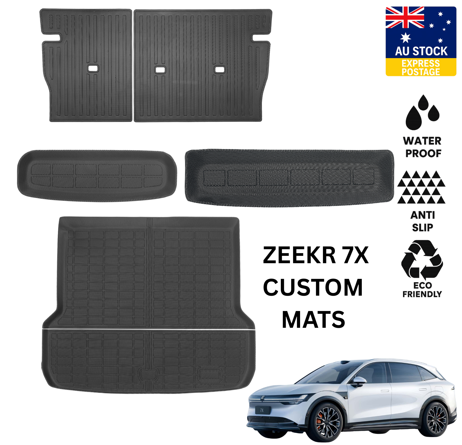 ZEEKR 7X Floor Mats Heavy Duty Boot Mats All-Weather Odorless Rubber Mats