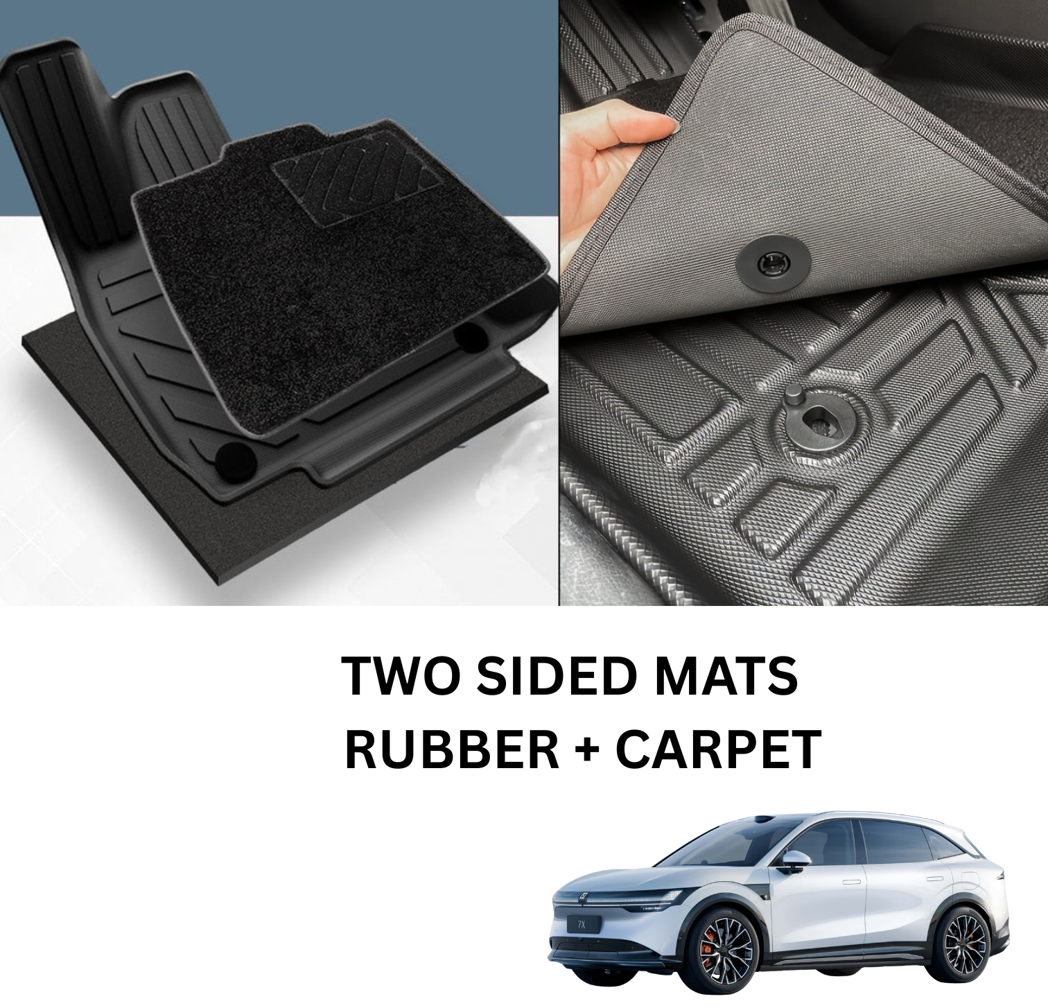 ZEEKR 7X Floor Mats Heavy Duty Boot Mats All-Weather Odorless Rubber Mats