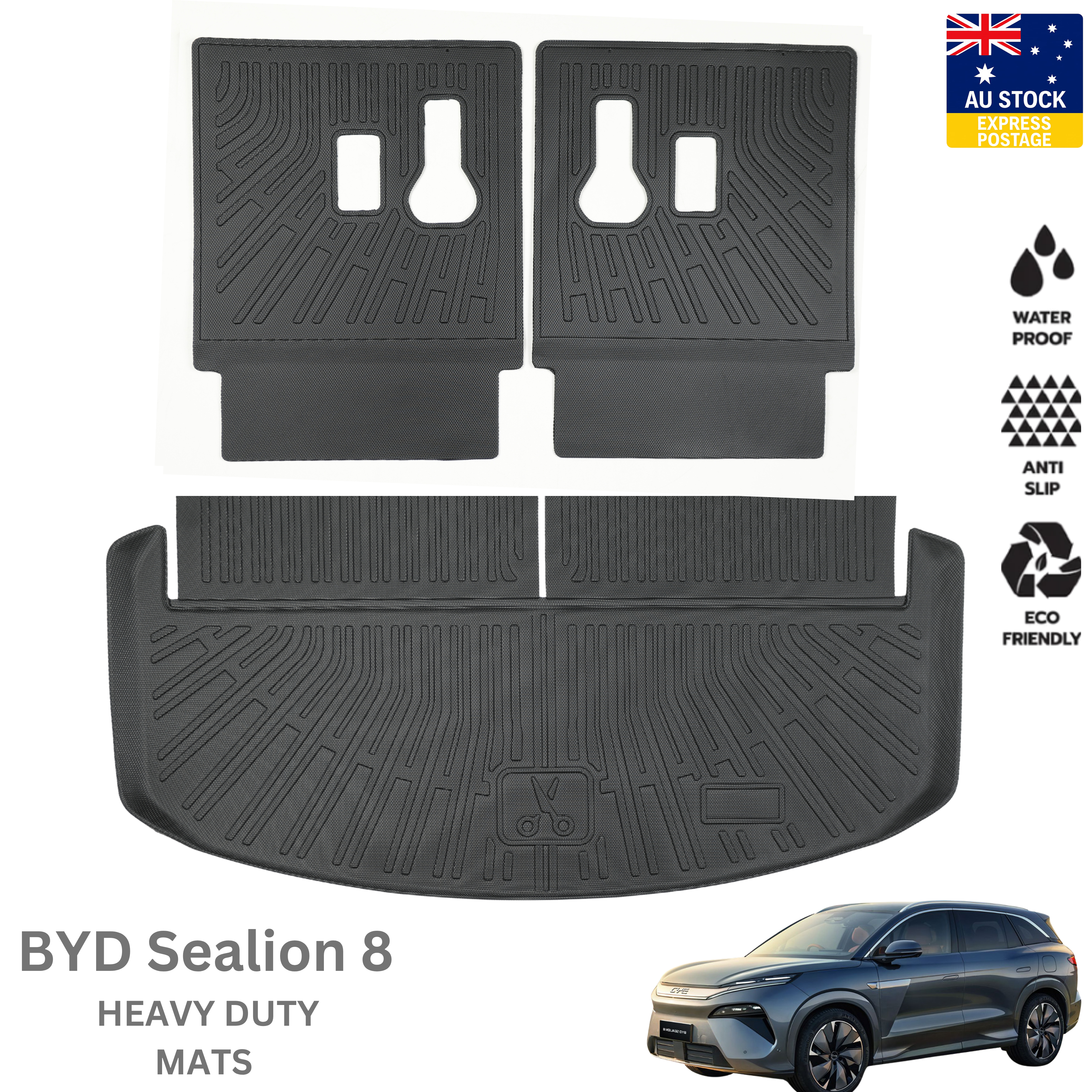BYD Sealion 8 Custom Fit Floor Mats – Single & Detachable Carpet Layer