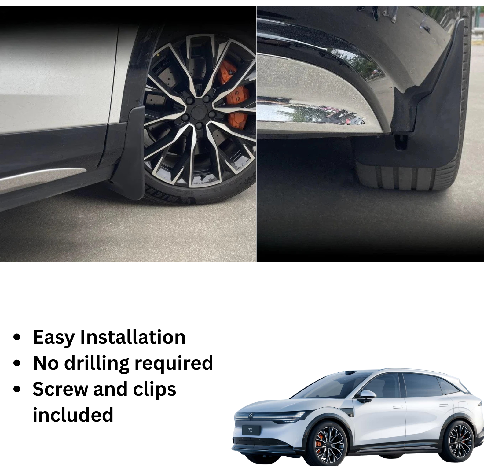 Zeekr 7X Mud Flaps 2024-2025 – OEM Style Splash Guards (Set of 4)