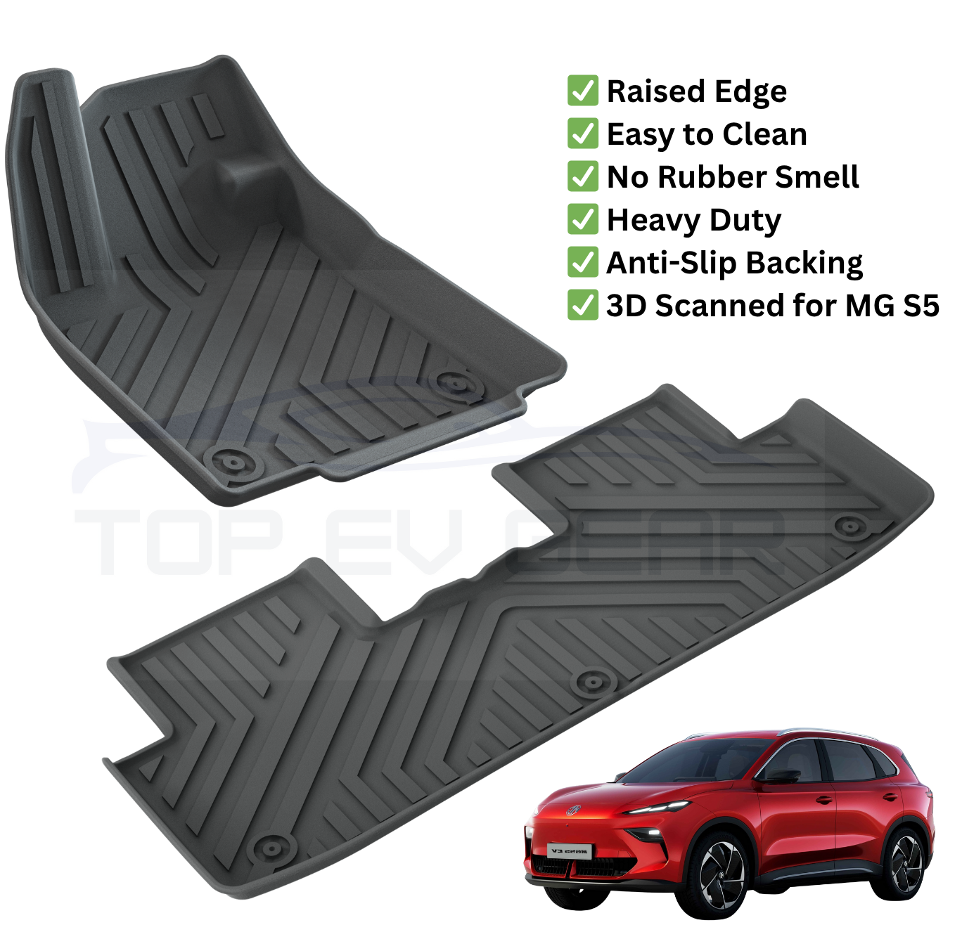 MG S5 EV Floor Mat Combo (Full Set + Boot Mat) – Custom Fit, All-Weather Protection