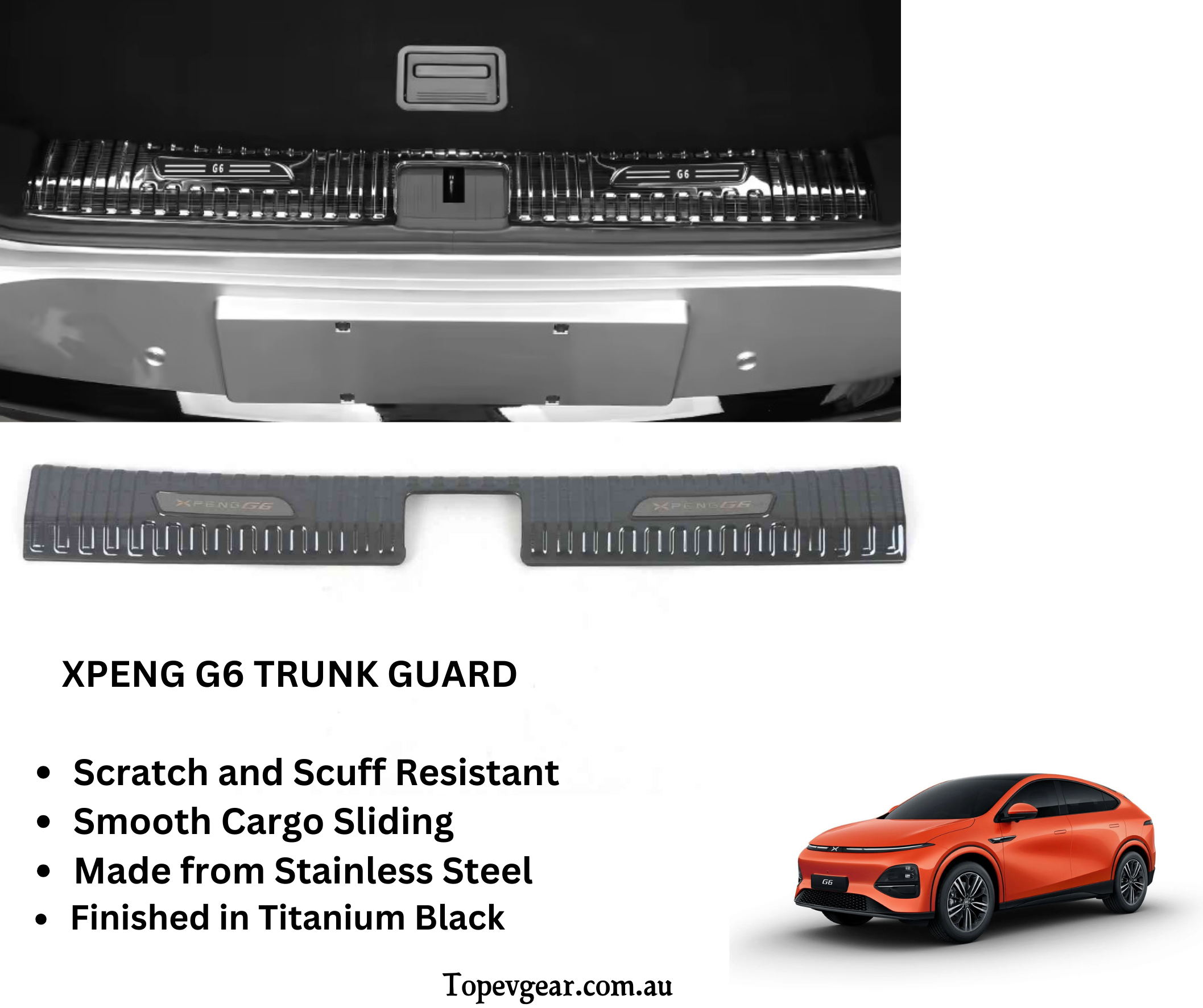 Xpeng G6 Trunk Sill Protector – Titanium Black