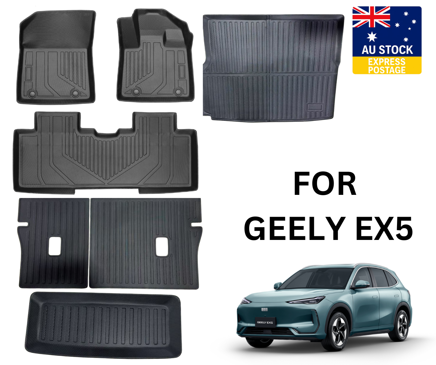 Floor Mats for Geely EX5 – Full Set Heavy duty Mats