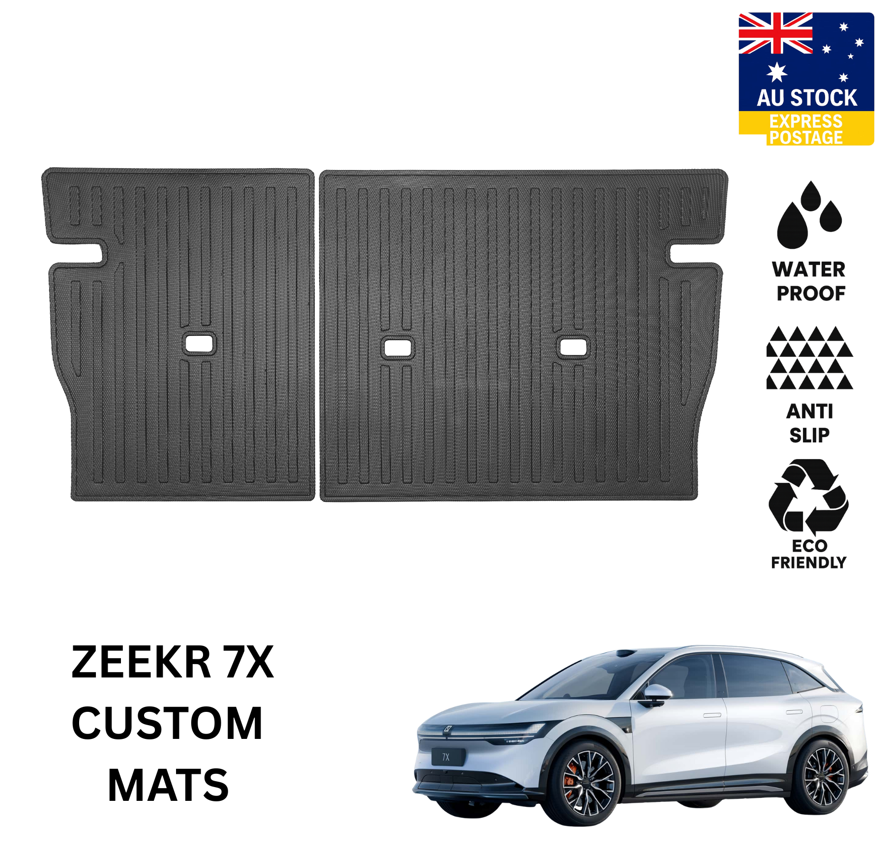 ZEEKR 7X Floor Mats Heavy Duty Boot Mats All-Weather Odorless Rubber Mats