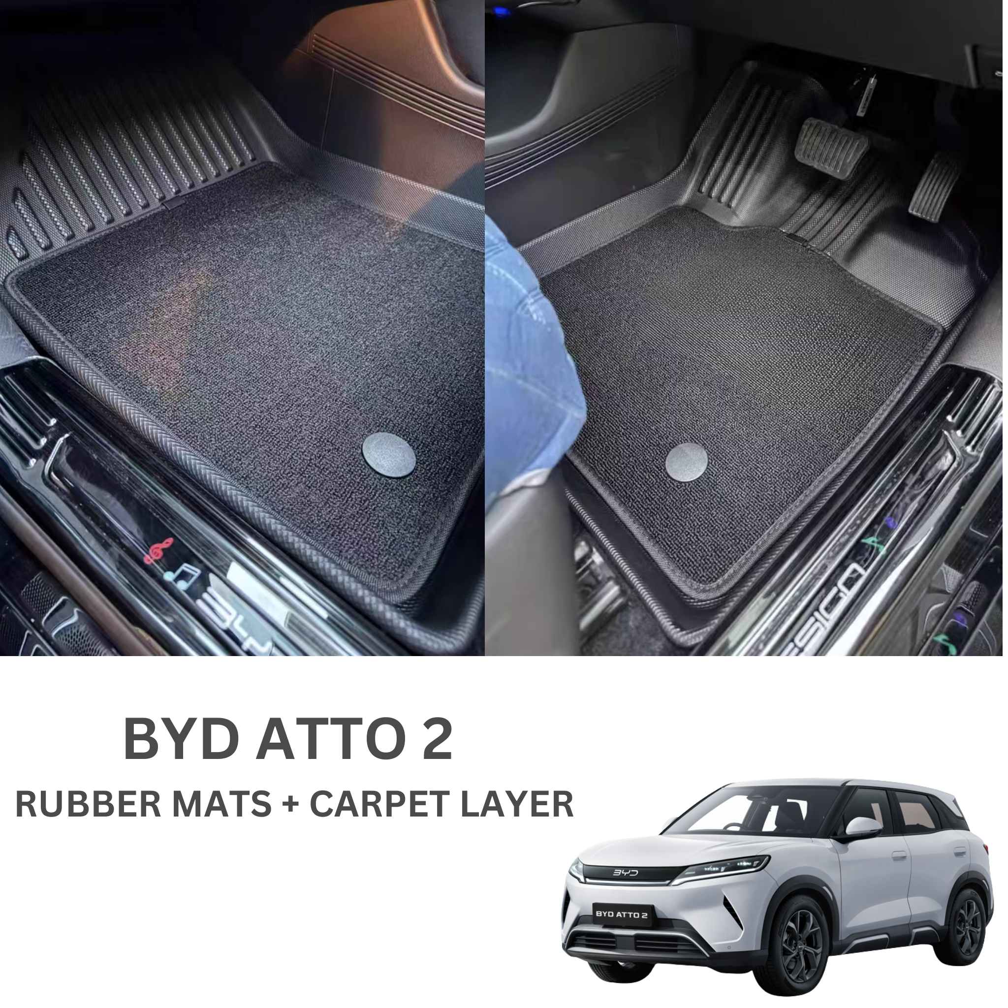 BYD ATTO 2 Custom Moulded Floor Mats and Boot mat