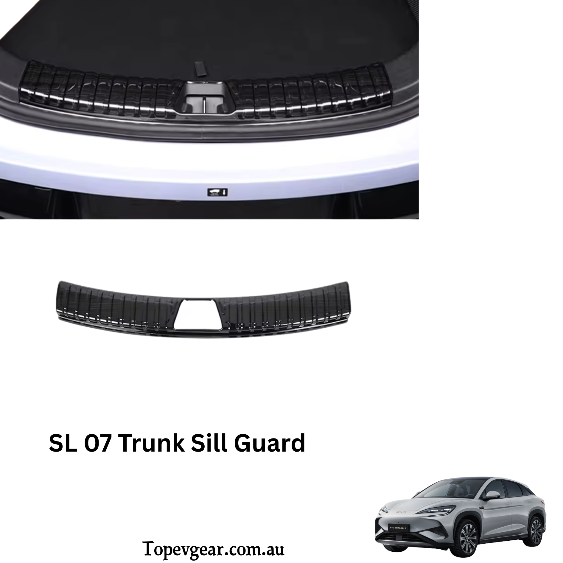 BYD Sealion 07 Rear Trunk Sill Protector – Titanium Black Steel