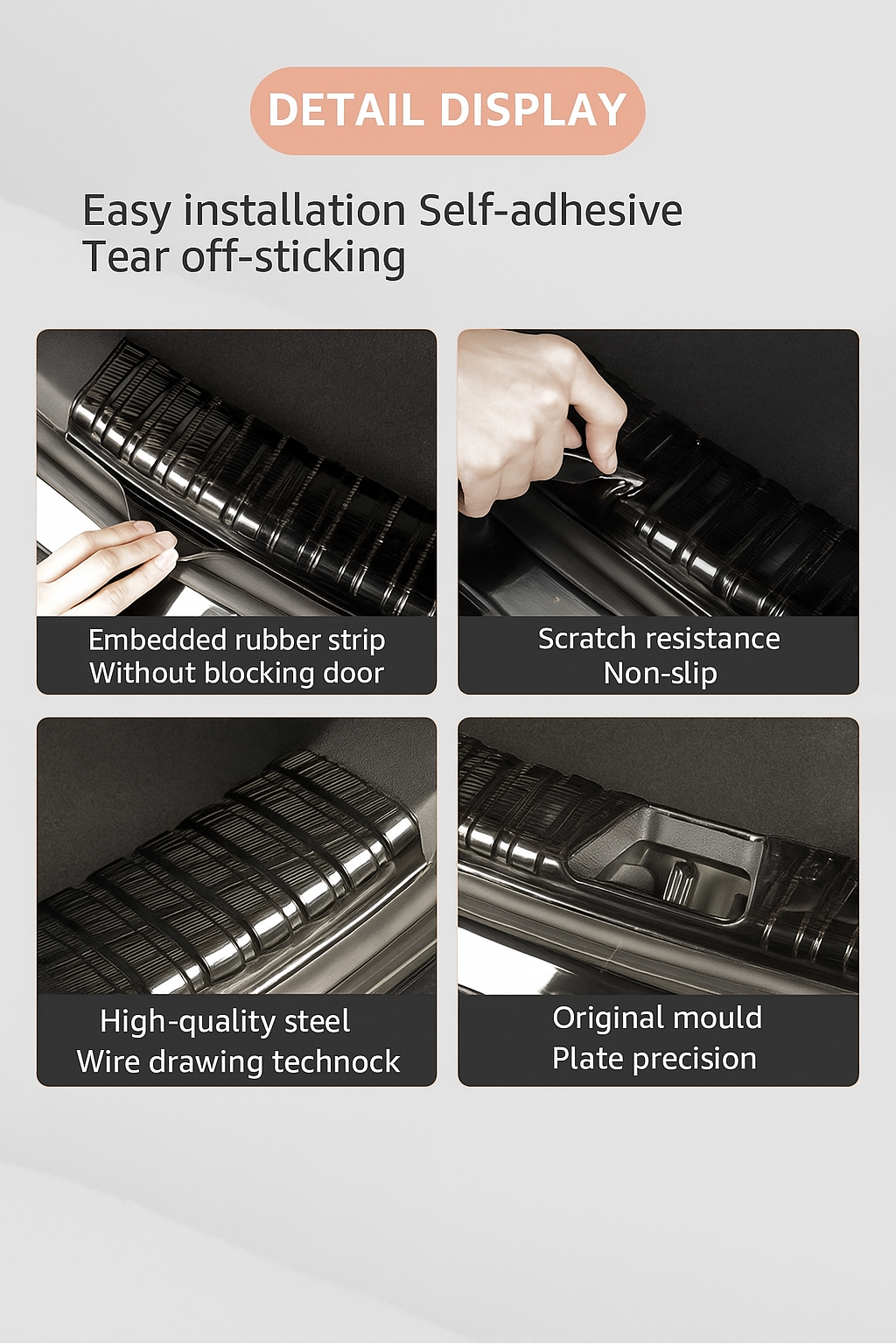BYD Sealion 07 Rear Trunk Sill Protector – Titanium Black Steel