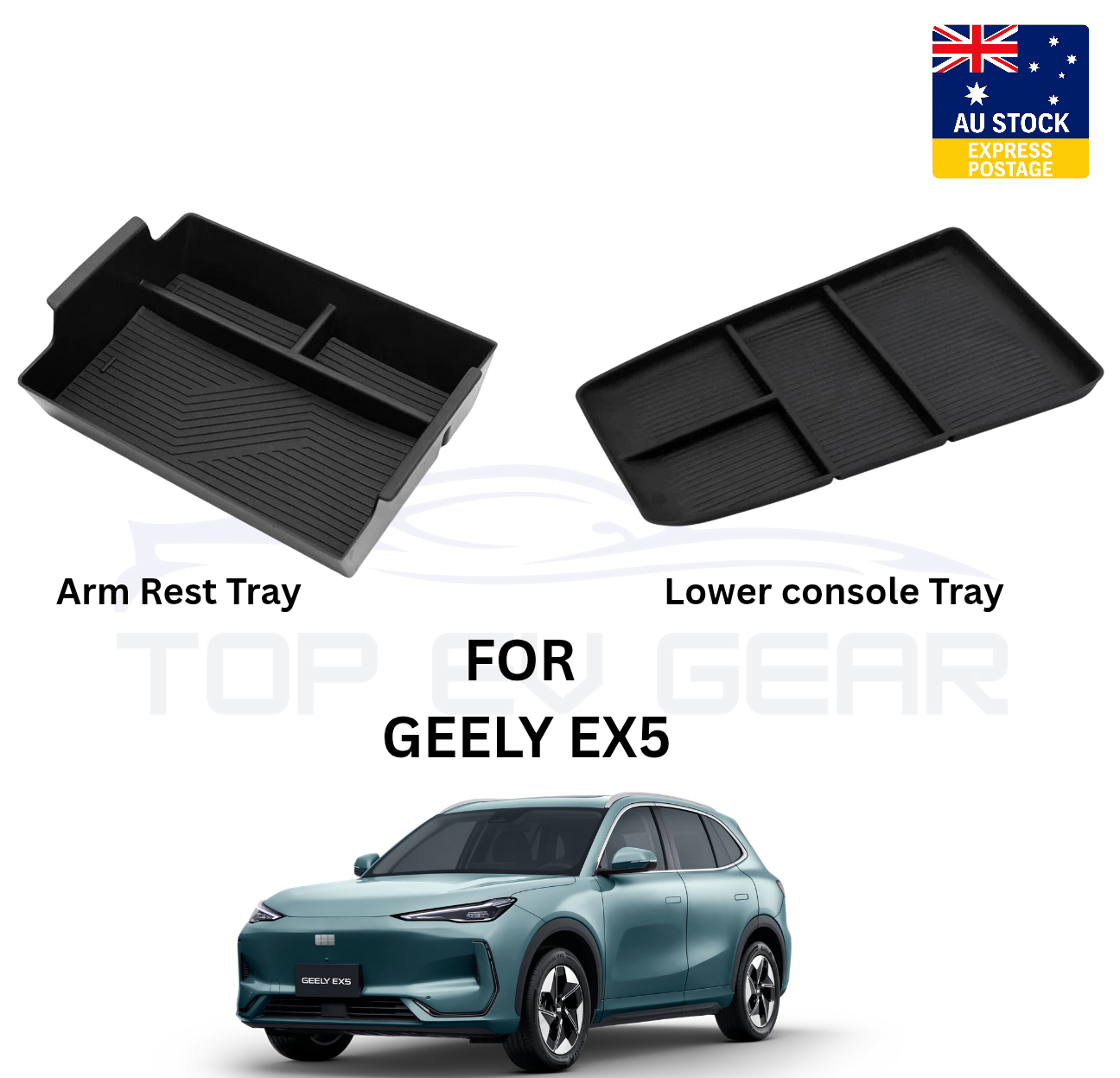 Geely EX5 Console Tray Set – Upper + Lower Storage Trays